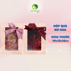 Hộp Quà Mika Chữ Nhật Nơ Kèm Hoa