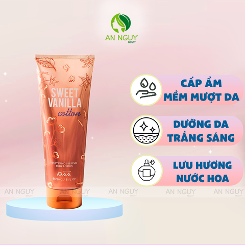 Sữa Dưỡng Thể Malissa Kiss Angel Whitening Perfume Body Lotion Dưỡng Sáng Hương Nước Hoa 226gr