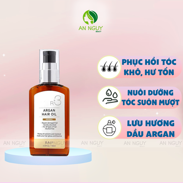 Dầu Dưỡng Tóc Raip R3 Argan Hair Oil Giảm Hư Tổn, Giúp Tóc Suôn Mượt 100ml