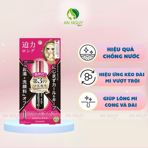 Chuốt Mi Kissme Heroine Make Long & Curl Mascara Advanced Film Chống Trôi Hiệu Quả Màu Đen 6gr