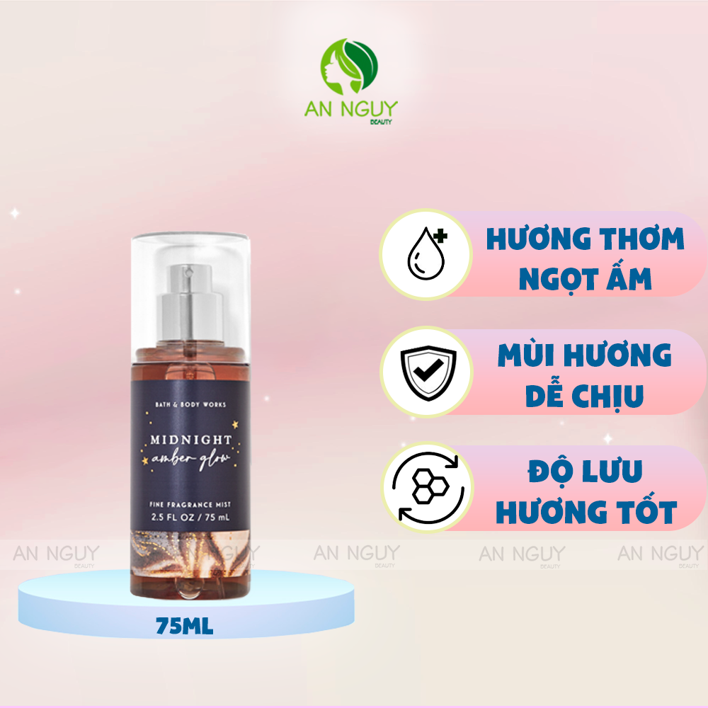 Xịt Thơm Bath & Body Works Midnight Amber Glow Fine Fragrance Mist ...