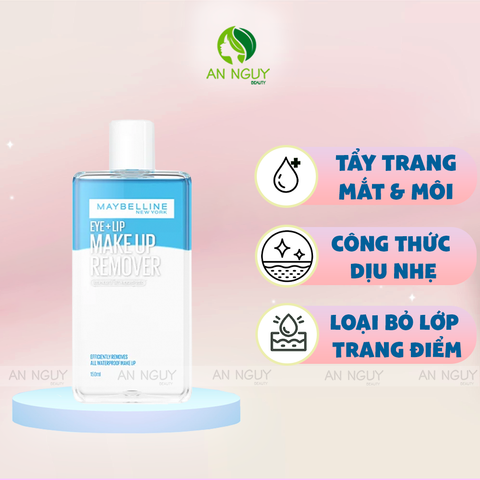 Nước Tẩy Trang Mắt Và Môi Maybelline Make Up Remover Eye, Lip Làm Sạch Makeup (Mẫu Mới)