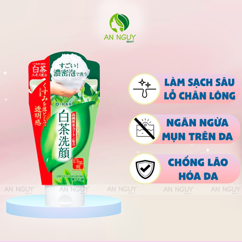 Sữa Rửa Mặt Trà Xanh Rohto Shirochasou Green Tea Foam Nhật Bản 120gr