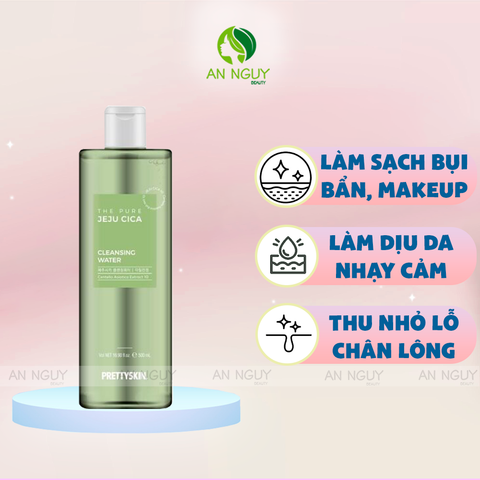 Nước Tẩy Trang PrettySkin The Pure Jeju Cica Cleansing Water Chiết Xuất Rau Má 500ml