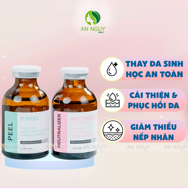 Combo Peel Da Kyung Lab P - Peel + Neutralizer Giúp Thay Da Sinh Học 30ml x 2