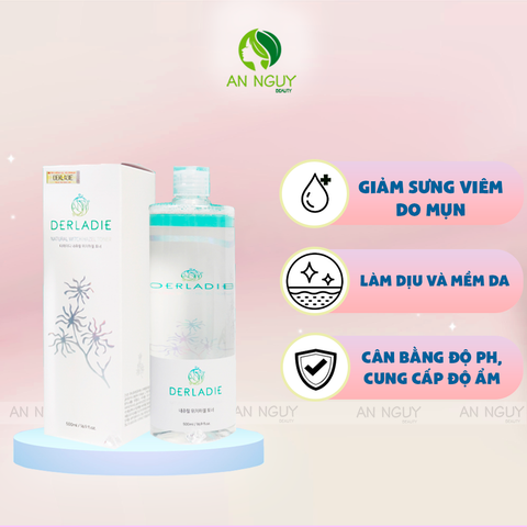 Nước Hoa Hồng Dưỡng Ẩm Derladie Natural Witch Hazel Toner 500ml