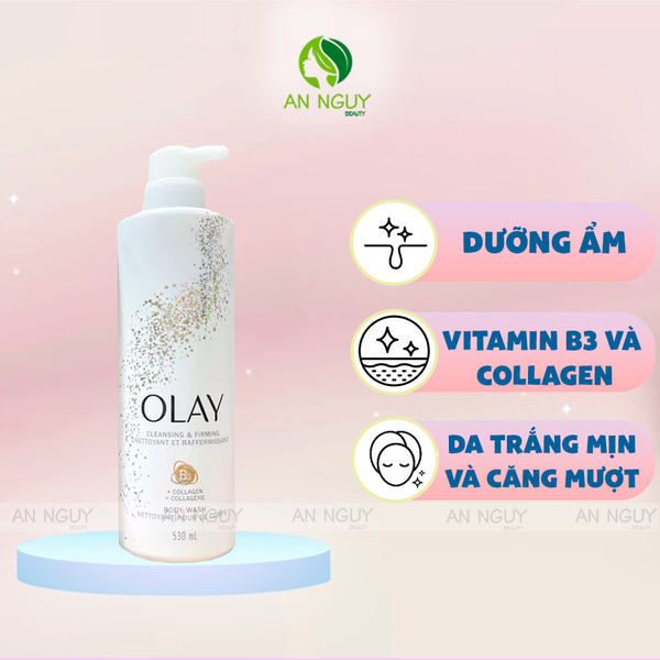 Sữa Tắm Olay Body Wash with Collagen and Vitamin B3, Cleansing & Firming 530ml