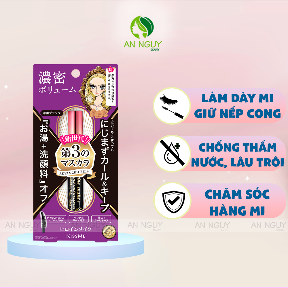 Chuốt Mi Kissme Heroine Make Long & Curl Mascara Advanced Film Chống Trôi Hiệu Quả Màu Đen 6gr