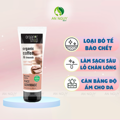 Tẩy Da Chết Mặt Organic Shop Organic Coffee & Powder Face Gommage Chiết Xuất Hạt Cà Phê 75ml