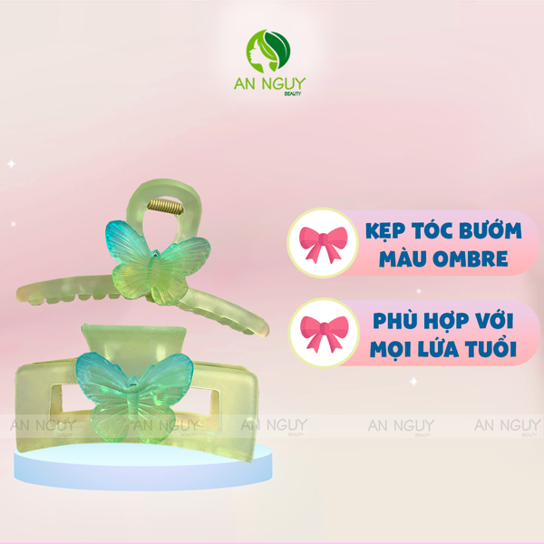 Kẹp Tóc Bươm Bướm Xinh Xắn Màu Loang Ombre Bằng Nhựa Cao Cấp