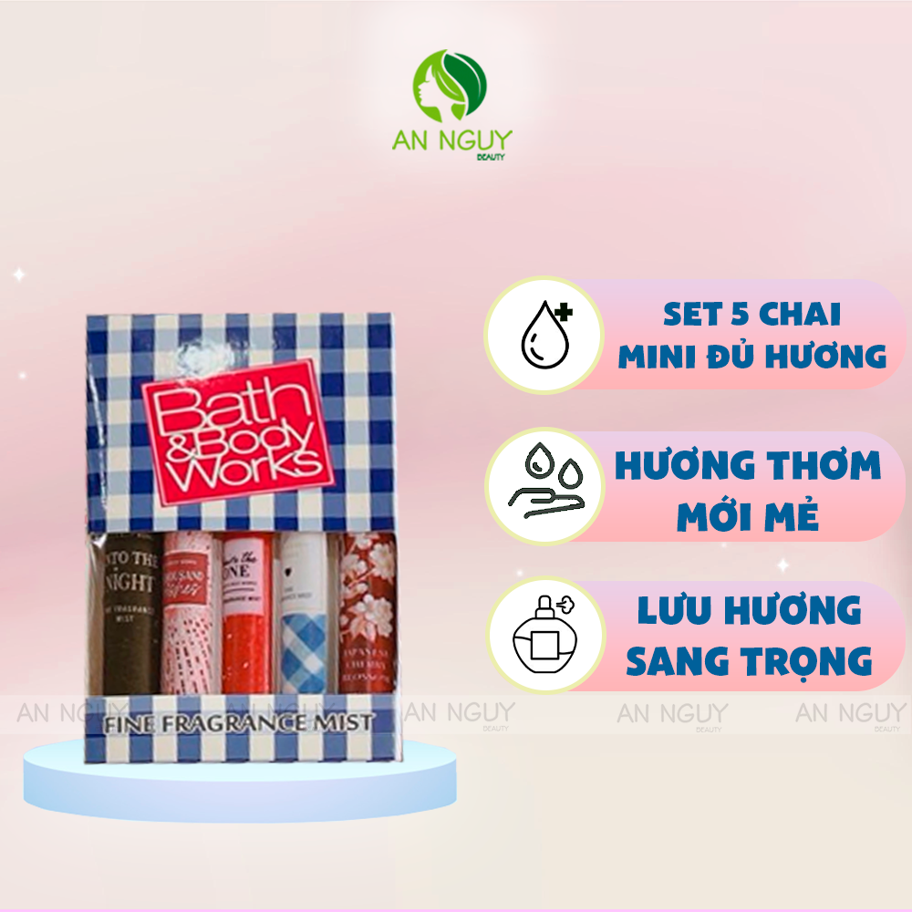 Set 5 Chai Chiết Xịt Thơm Bath & Body Works (10ml x 5)