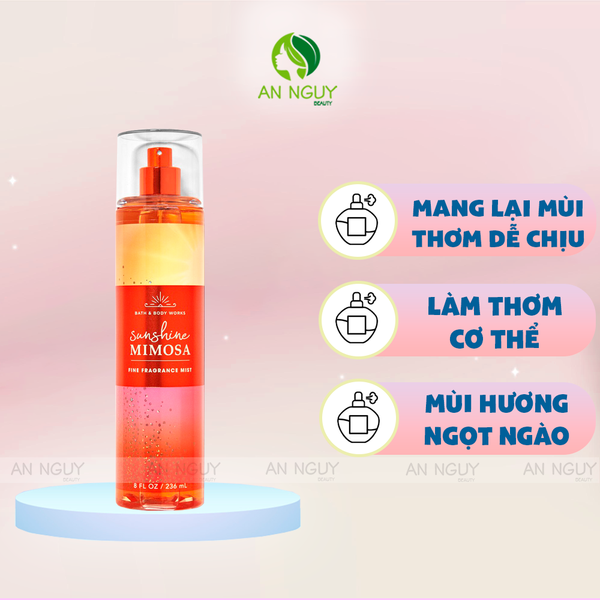 Xịt Thơm Bath & Body Works Sunshine Mimosa Fine Fragrance Mist Hương Thơm Thanh Lịch 236ml