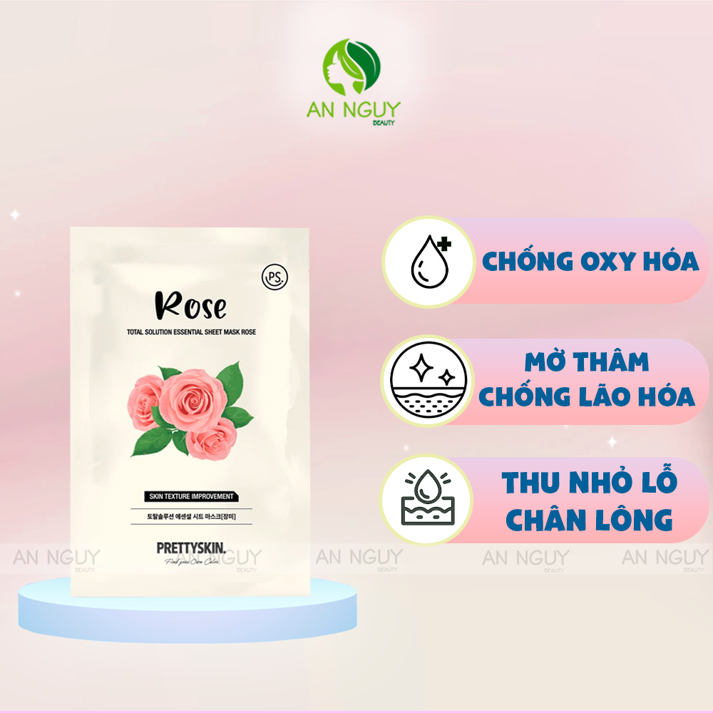 Mặt Nạ Dưỡng Da Prettyskin Total Solution Essential Sheet Mask Chiết Xuất Tự Nhiên 23gr