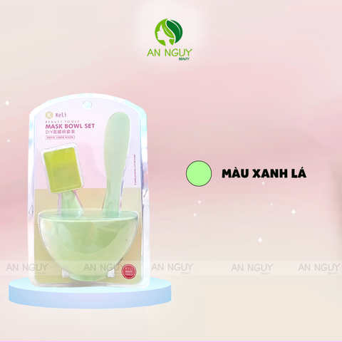 Bộ Dụng Cụ Đắp Mặt Nạ Keli Mask Bowl Set (Hồng/Xanh)