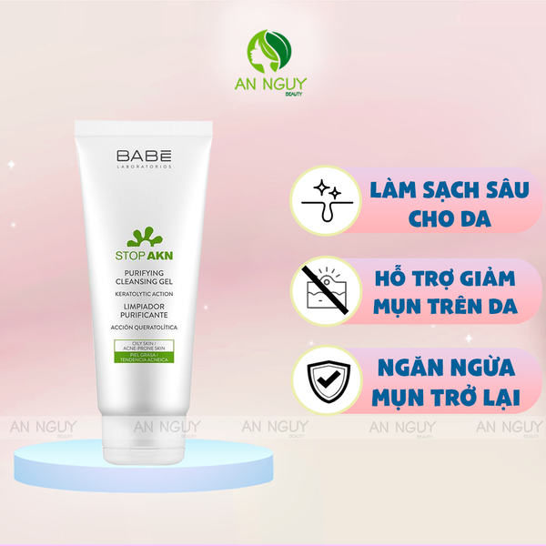 Sữa Rửa Mặt Babe Stop Akn Purifying Cleansing Gel Cho Da Dầu 200ml