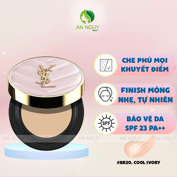 Phấn Nước Cushion YSL Touche Eclat Glow Pact Cushion High Cover Mesh Foundation (Vỏ Da Hồng)