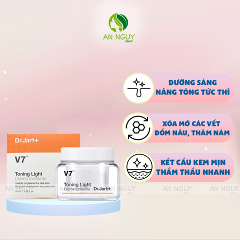 Kem Dưỡng Trắng Dr.Jart+ V7 Toning Light Giảm Thâm Nám 50ml (Mẫu Mới)