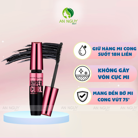 Mascara Maybelline Hyper Curl Waterproof Giúp Cong Mi 100°