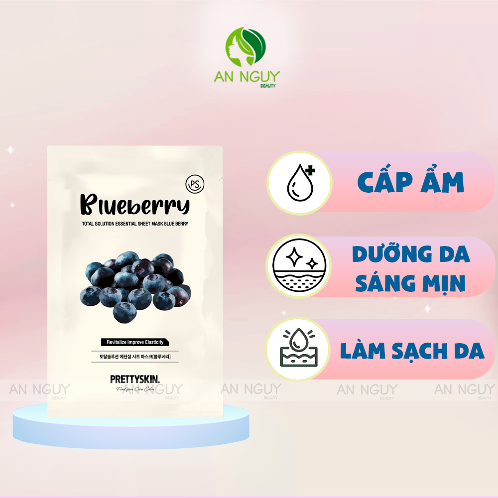 Mặt Nạ Dưỡng Da Prettyskin Total Solution Essential Sheet Mask Chiết Xuất Tự Nhiên 23gr