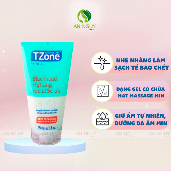 Tẩy Da Chết T-zone Blackhead Fighting Facial Scrub Trị Mụn Đầu Đen 150ml