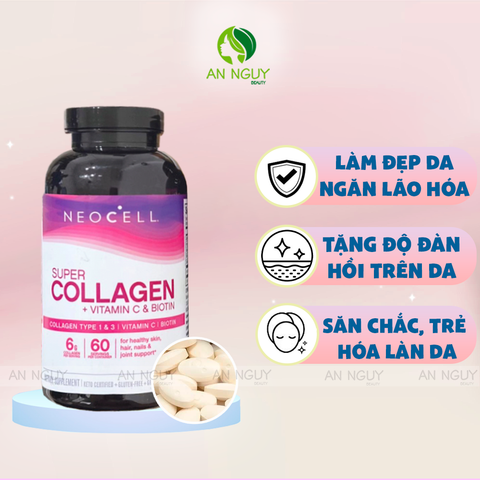 Viên Uống Đẹp Da Neocell Super Collagen+Vitamin C With Biotin 360 Viên