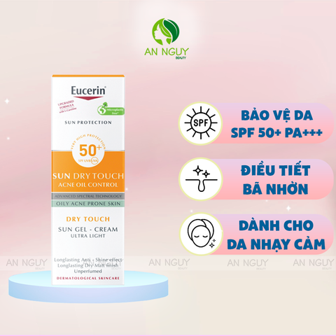 Kem Chống Nắng Eucerin Sun Gel-Cream Oily Acne Prone Skin Kiểm Soát Nhờn 50ml