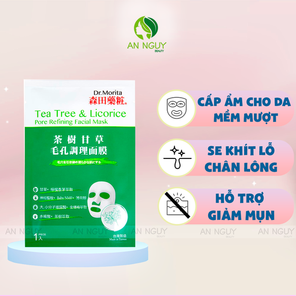 Mặt Nạ Dr.Morita Tea Tree & Licorice Pore Refining Facial Mask Làm Dịu Da 30gr