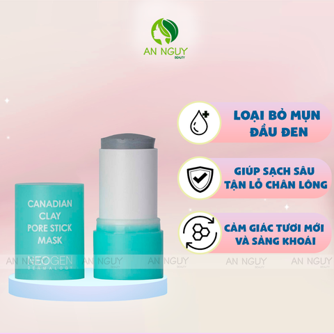 Thanh Lăn Mụn Neogen Dermalogy Canadian Clay Pore Stick Từ Đất Sét Bùn Trắng Loại Bỏ Mụn Đầu Đen 28gr