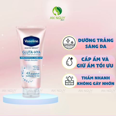 Dưỡng Thể Vaseline Gluta-Hya Body Tone-Up UV Lotion Nâng Tông Da Tức Thì 300ml