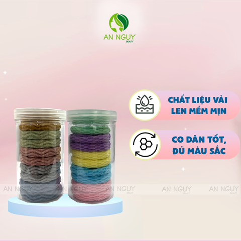 Set 10 Chun Cột Tóc 5 Màu (Kèm Ống Đựng)