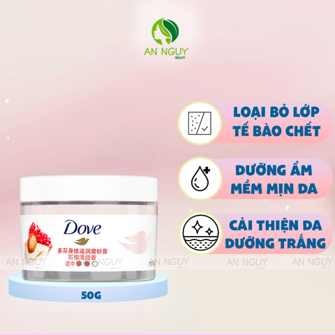 Tẩy Tế Bào Chết Body DOVE Moisturizing Body Scrub Dưỡng Ẩm Toàn Thân Hương Lựu Đỏ 50gr