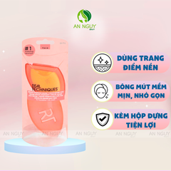 Mút Trang Điểm Real Techniques Miracle Complexion Sponge + Travel Sponge Case Kèm Hộp Đựng Dùng Tán Kem Nền, Bảo Vệ Bông Mút