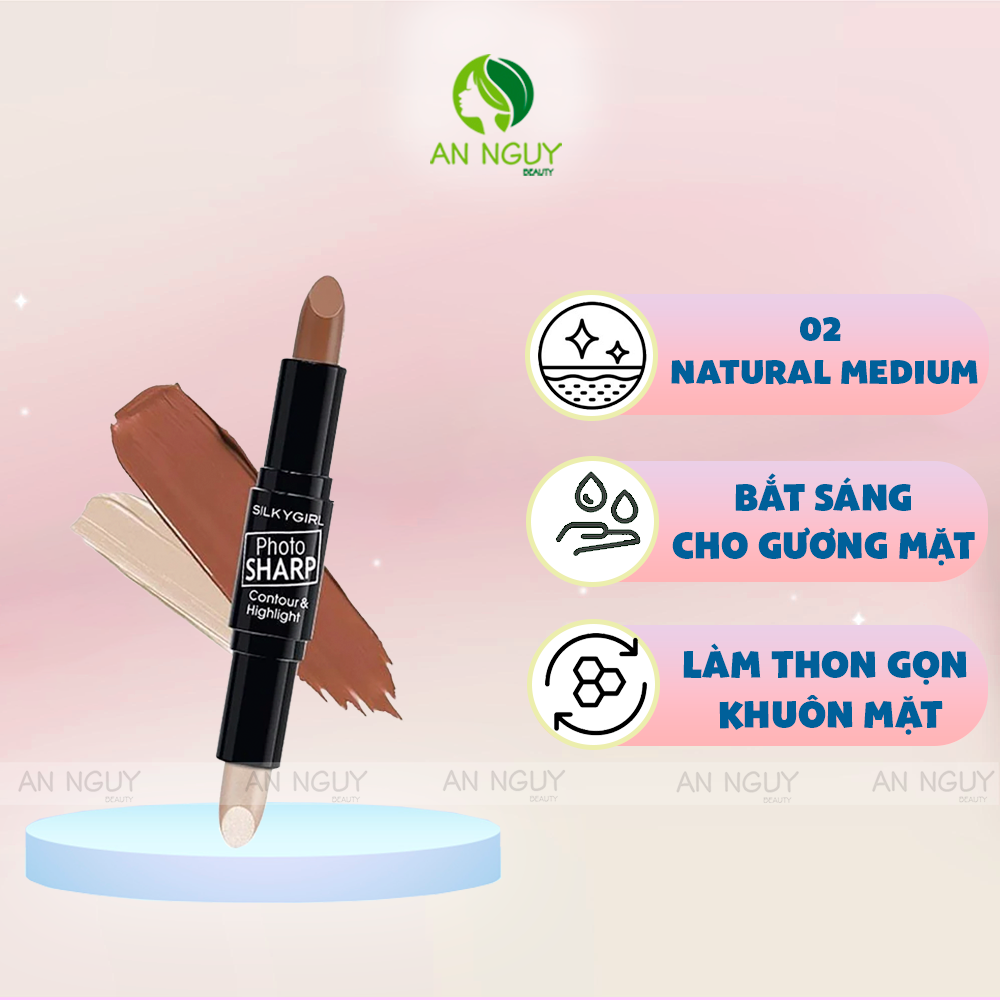 Bút Tạo Khối 2 Đầu SilkyGirl Photosharp Contour & Highlight 8g