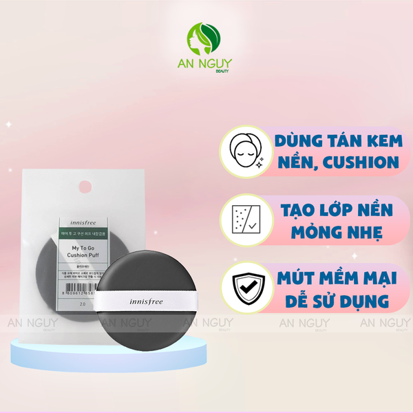 Bông Mút Cushion Innisfree Cushion Puff Dùng Tán Kem Nền, Phấn Nước