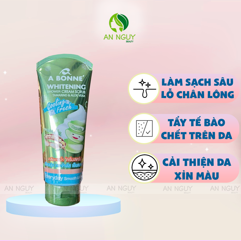 Kem Tẩy Tế Bào Chết Làm Sáng Da A Bonne' Whitening Shower Cream Scrub 350gr