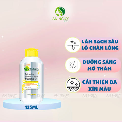 Nước Tẩy Trang Garnier Skin Naturals Micellar Cleansing Water Vitamin C Dưỡng Sáng Da