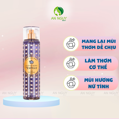 [Date 06/12/2024] Xịt Thơm Bath & Body Works Whipped Berry Meringue Fine Fragrance Mist Hương Thơm Nữ Tính 236ml