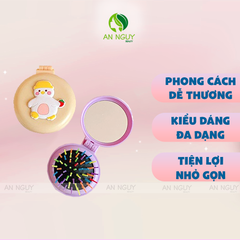 Lược Chải Gập Hình Thú Kèm Gương Đủ Màu