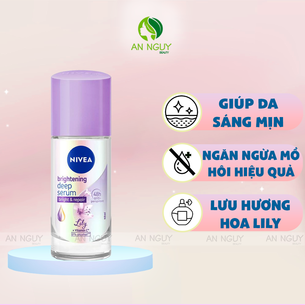 Lăn Khử Mùi Nivea Brightening Deep Serum Dưỡng Sáng Da 40ml