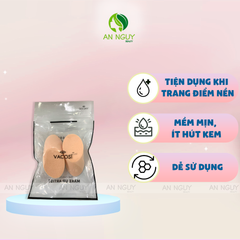 Set 2 Bông Phấn Ướt Vacosi Elipse Sponge Hình Miếng Xúc Xích Dùng Tán Kem Nền, Che Khuyết Điểm