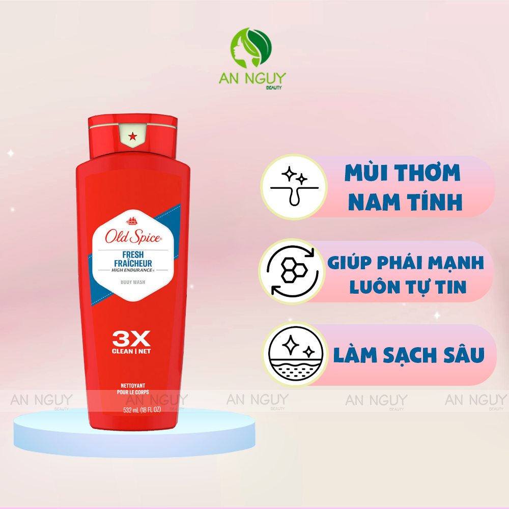 Sữa Tắm Nam Old Spice High Endurance Body Wash 532ml (Hàng Mỹ Nhập Khẩu)