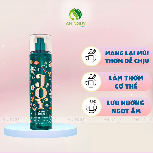 Xịt Thơm Bath & Body Works JOY Sugared Snickerdoodle Fine Fragrance Mist Hương Thơm Ngọt Ấm 236ml