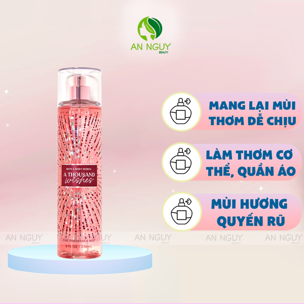 Xịt Thơm Bath & Body Works A Thousand Wishes Fine Fragrance Mist Hương Thơm Lãng Mạn 236ml