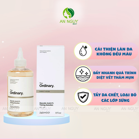 Nước Hoa Hồng The Ordinary Glycolic Acid 7% Toning Solution Làm Dịu, Cân Bằng Da 240ml