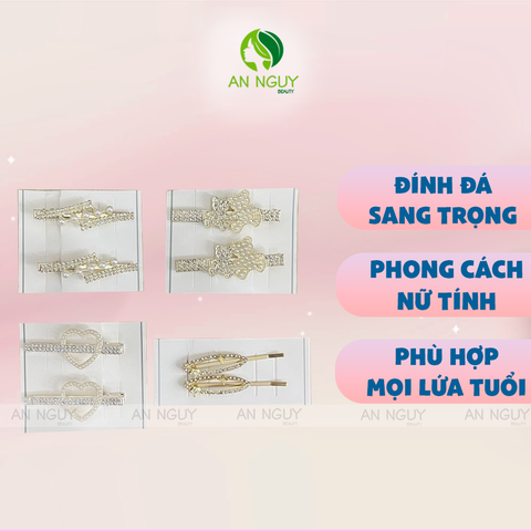 Kẹp Tóc Mái Đính Đá (Set 2 cái)