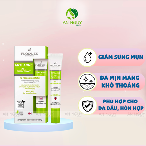 Gel Đặc Trị Mụn Floslek Anti Acne Spot Gel For Imperfections 20ml