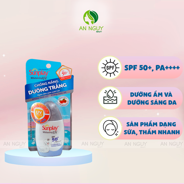 Sữa Chống Nắng Sunplay Whitening UV SPF50+ PA++++ Dưỡng Da Sáng Đẹp 30gr