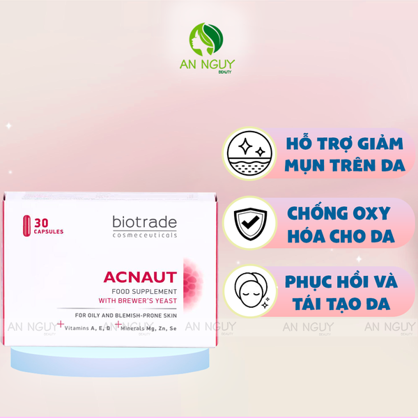 Viên Uống Trị Mụn Biotrade Acnaut Food Supplement With Brewer’s Yeast 30 Viên