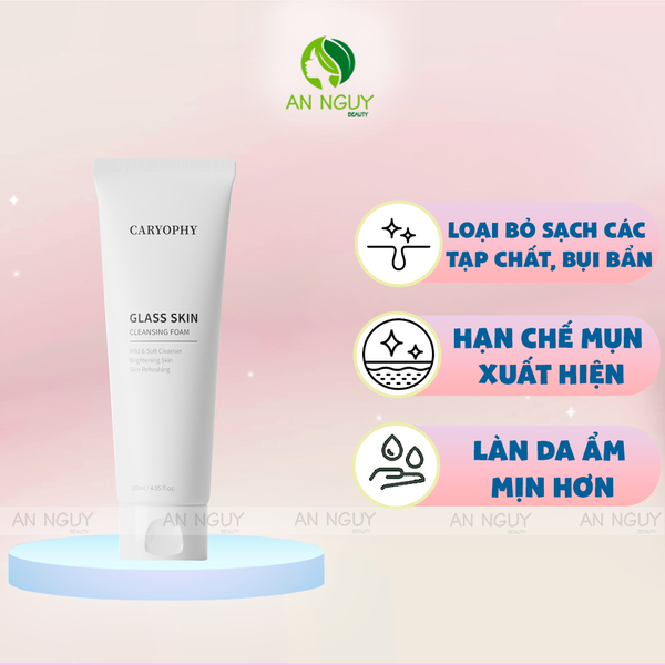 Sữa Rửa Mặt Caryophy Glass Skin Cleansing Foam Tạo Bọt Dưỡng Sáng Da 120ml