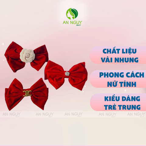 Kẹp Nơ Hoa Đỏ